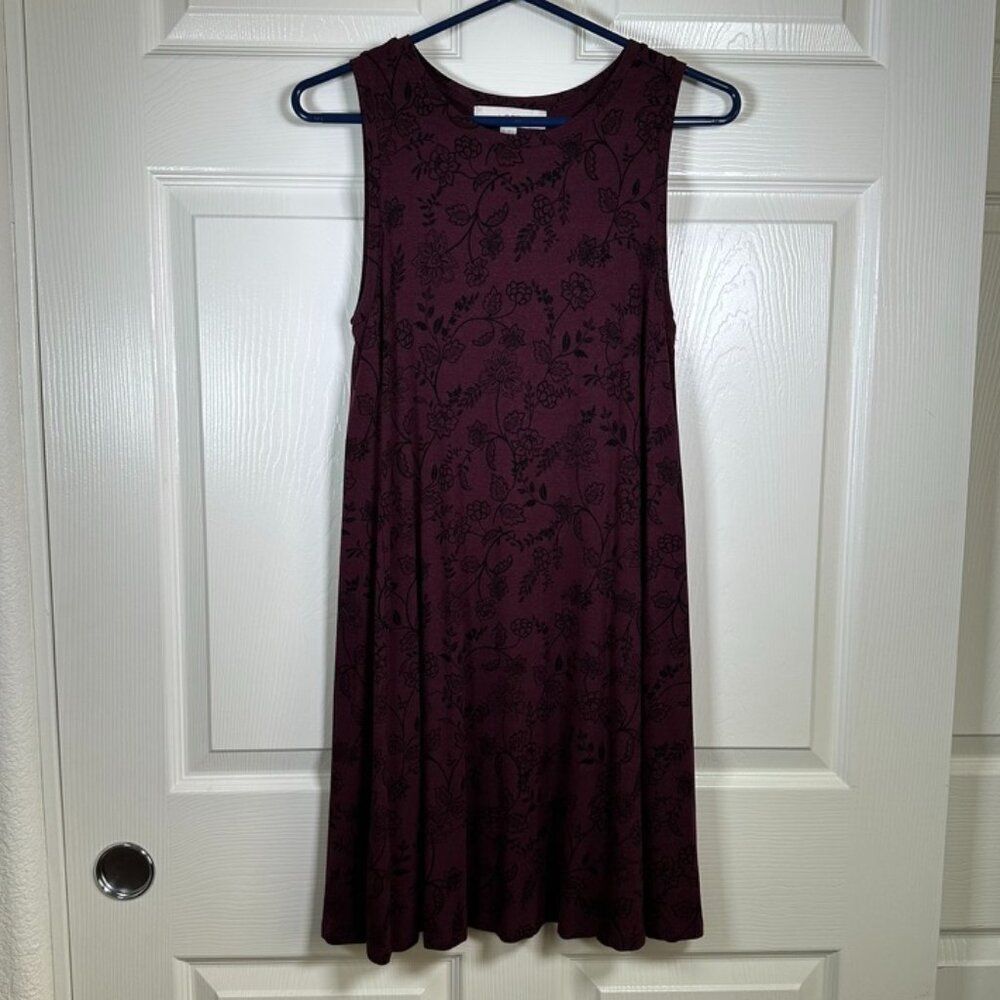 Loft Purple Flower Print Dress - Extra Small